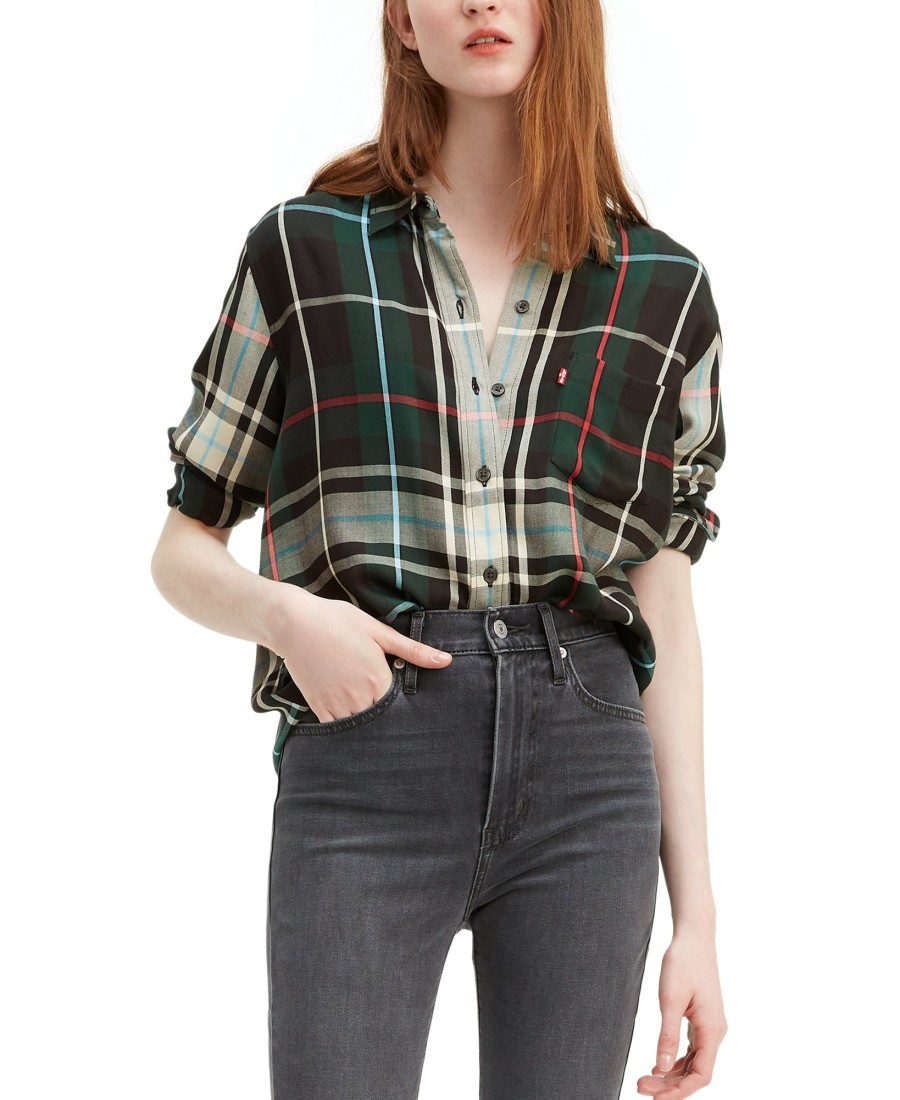 Women'S Levi's | Ultimate Boyfriend Plaid Shirt Popple Pine Grove