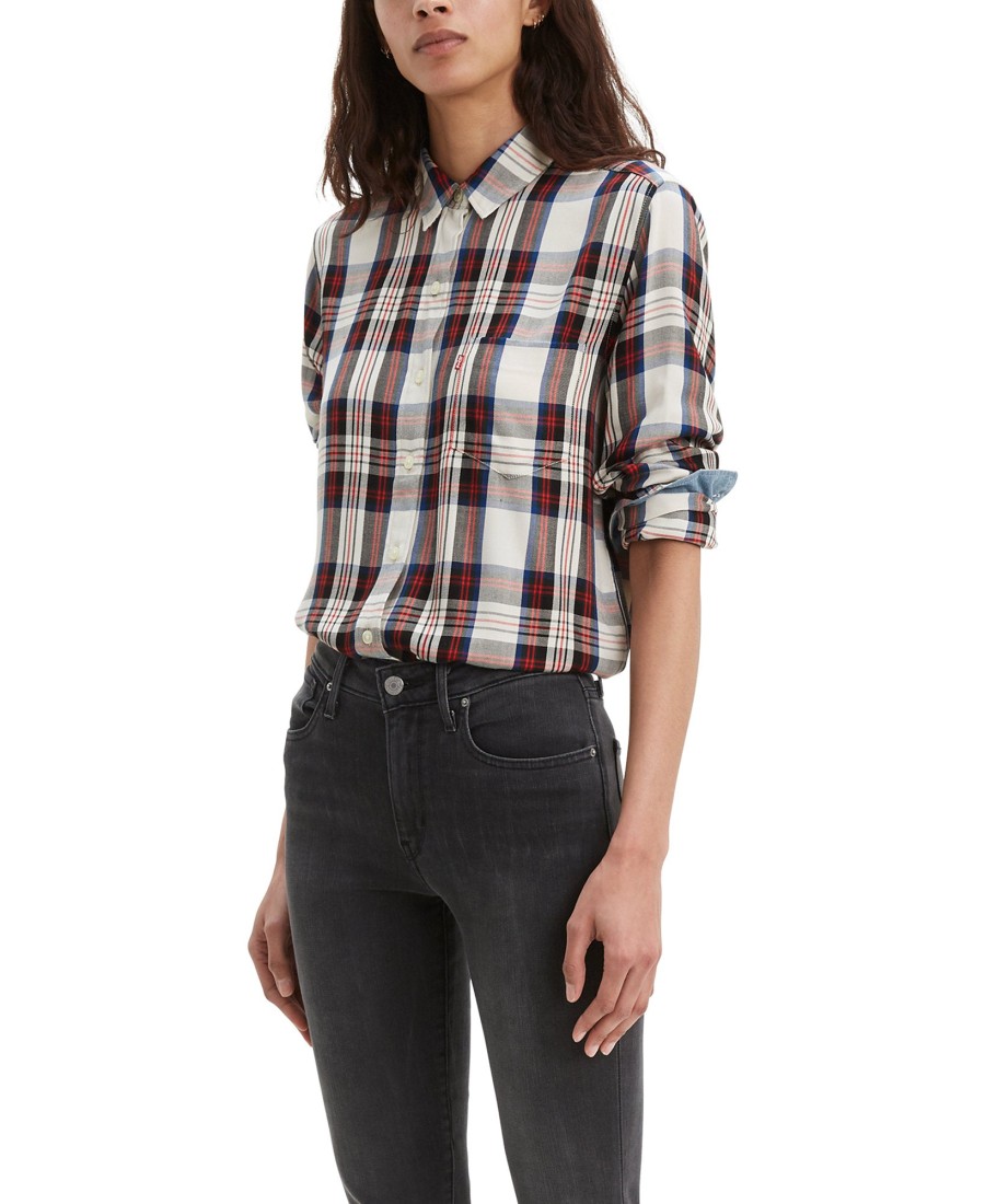 Women'S Levi's | Ultimate Boyfriend Plaid Shirt Popple Pine Grove