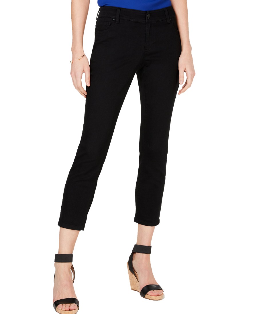 Women'S INC International Concepts | Cropped Skinny-Leg Jeans Deep Black