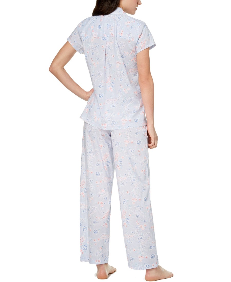 Women'S Charter Club | Woven Pajama Set Stripe Paisley