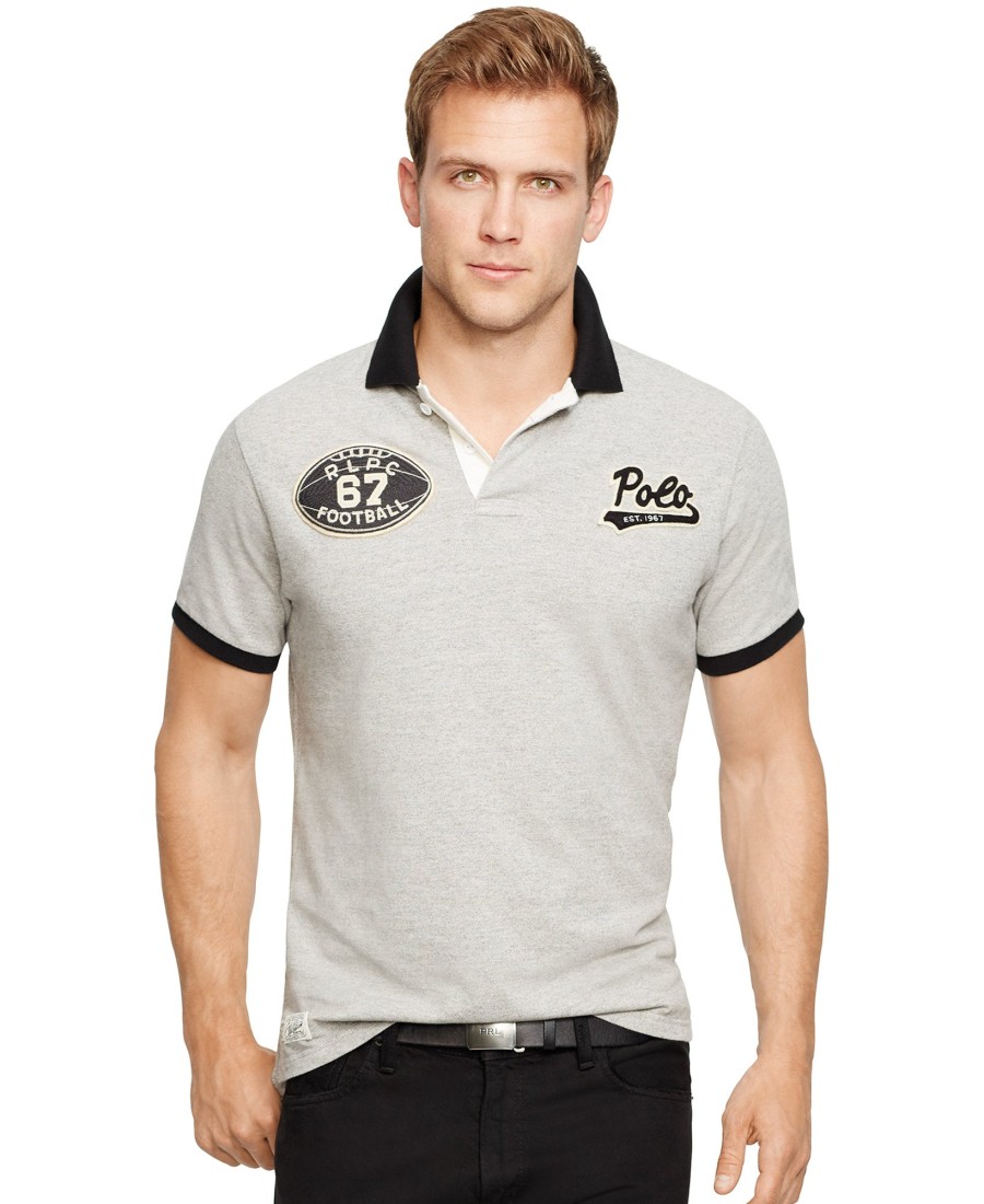 Men Polo Ralph Lauren | Custom-Fit Football Polo Grey