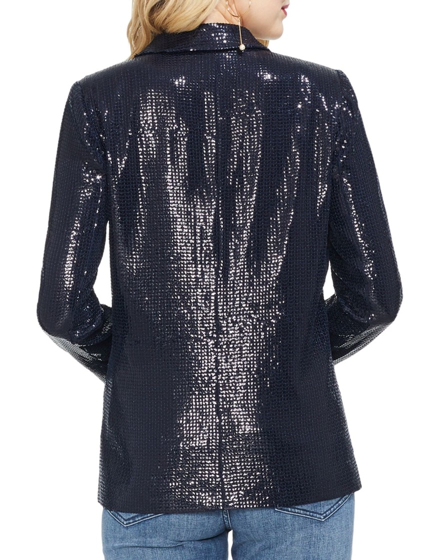 Women'S Vince Camuto | Open-Front Sequin Blazer Classic Navy