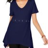 Women'S JM Collection | Grommet-Waist V-Neck Tunic Intrepid Blue