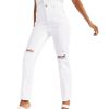 Women'S INC International Concepts | Ripped Straight-Leg Jeans Bright White