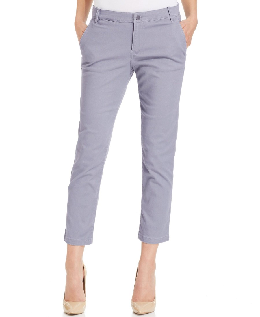 Women'S Calvin Klein Jeans | Abbreviated Crop Straight-Leg Jeans Sapphire Ice