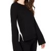 Women'S INC International Concepts | Rib Cuff Pullover Sweater Deep Black