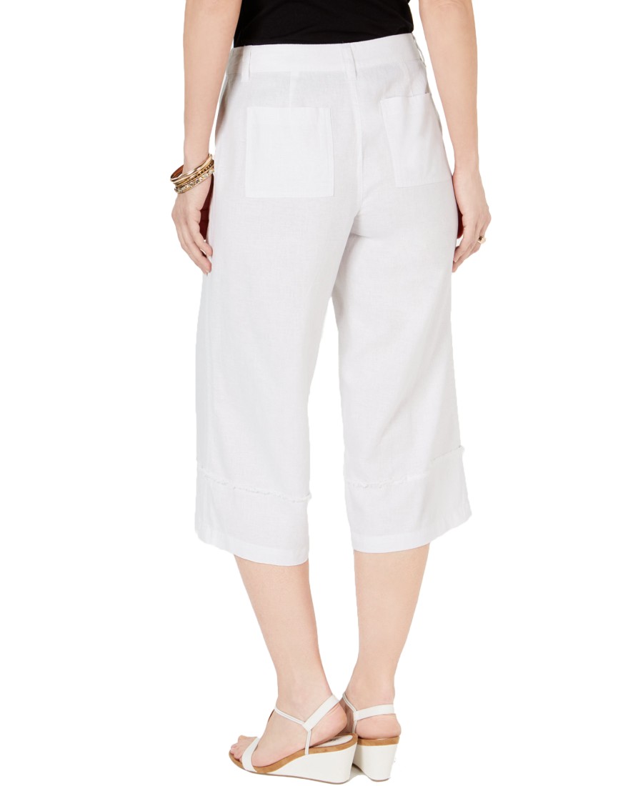 Women'S Style & Co | Frayed Wide-Leg Capri Pants