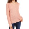 Juniors' Ultra Flirt | Juniors' Lace-Up Back Sweater Peach Beige