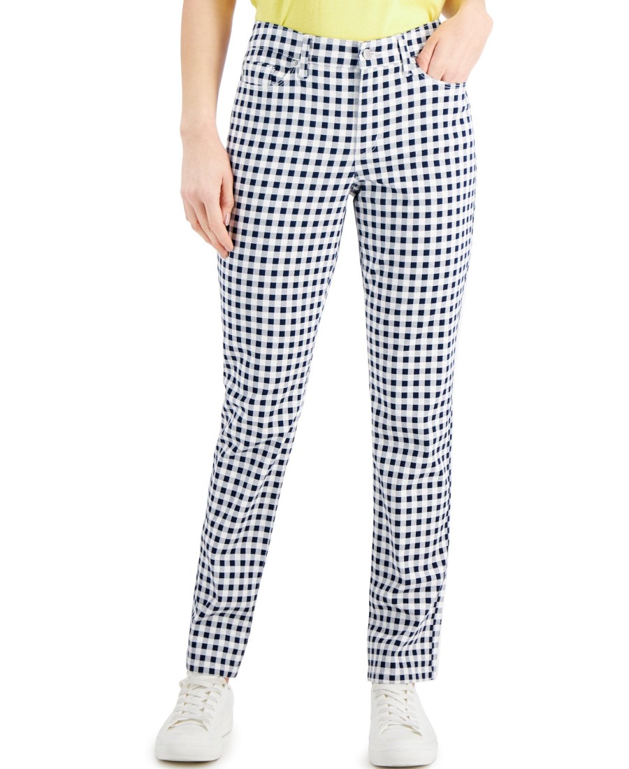 Women'S Charter Club | Lexington Gingham Jeans Intrepid Blue