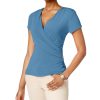 Women'S Charter Club | Embellished Faux-Wrap Top Cloud