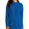 Women'S Karen Scott | Cable-Knit Mock-Neck Sweater Vibrant Blue