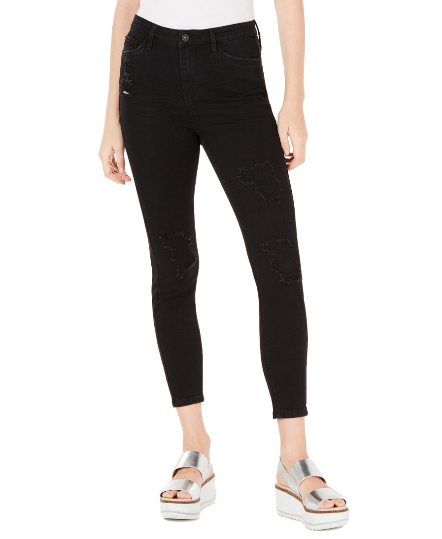 Juniors' Vanilla Star | Juniors' Ripped High-Rise Skinny Jeans Black