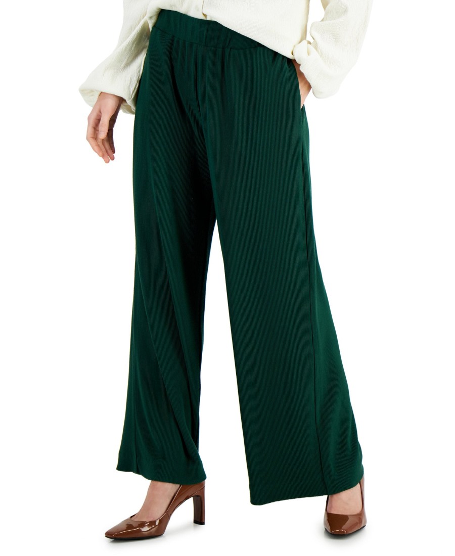 Women'S Alfani | Wide-Leg Pull-On Pants Cedar Balsam