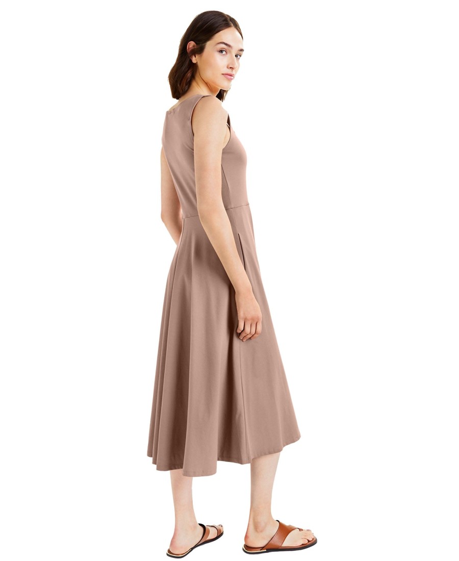 Women'S Alfani | Solid Square-Neck Midi Tank Dress Naked Clay