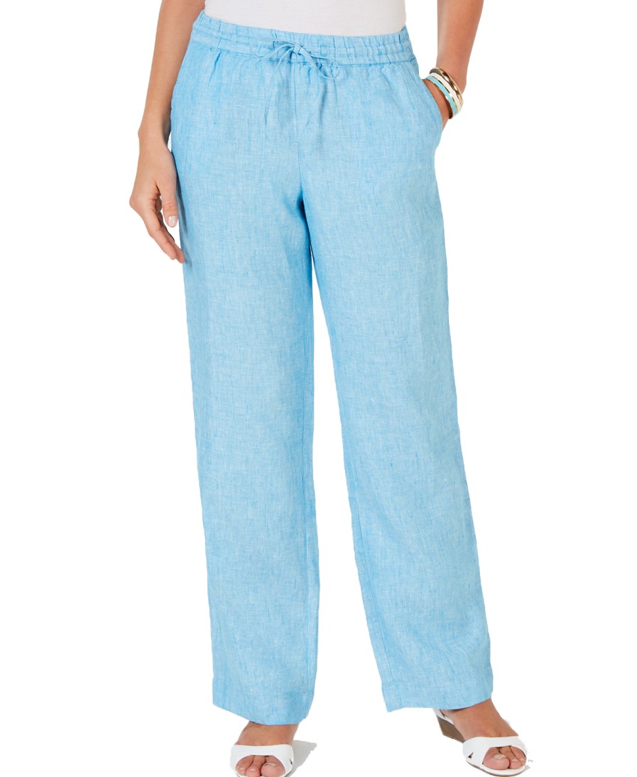 Women'S Charter Club | Linen Drawstring-Waist Pants