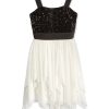 Kids & Toddlers Sequin Hearts | Sequin Bodice Dress Black/Ivory