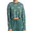 Women'S Puma | Amplified Logo-Print Cropped Hoodie Blue Spruce