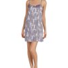 Women'S DKNY | Walk The Line Satin Racerback Chemise Grey Floral