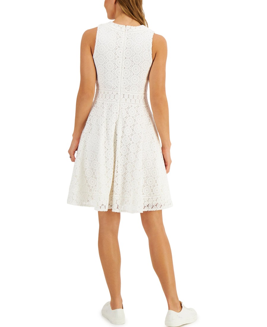 Women'S Charter Club | Lace Fit & Flare Dress