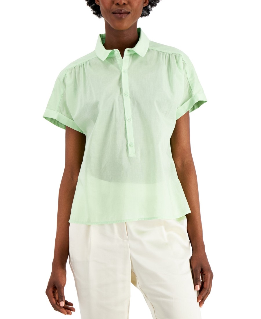 Juniors' Alfani | Cotton Collared Top