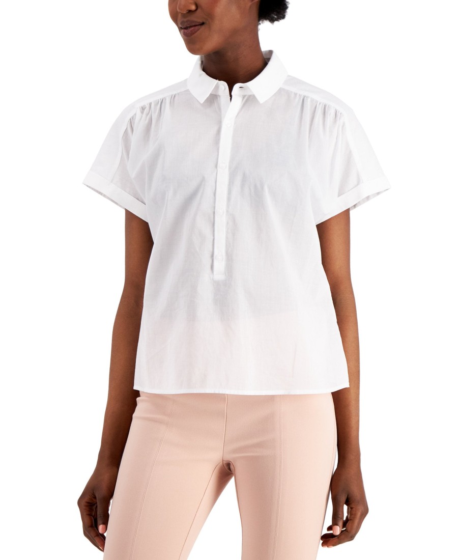 Juniors' Alfani | Cotton Collared Top