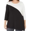 Juniors' Alfani | Plus Colorblock Tunic Deep Black