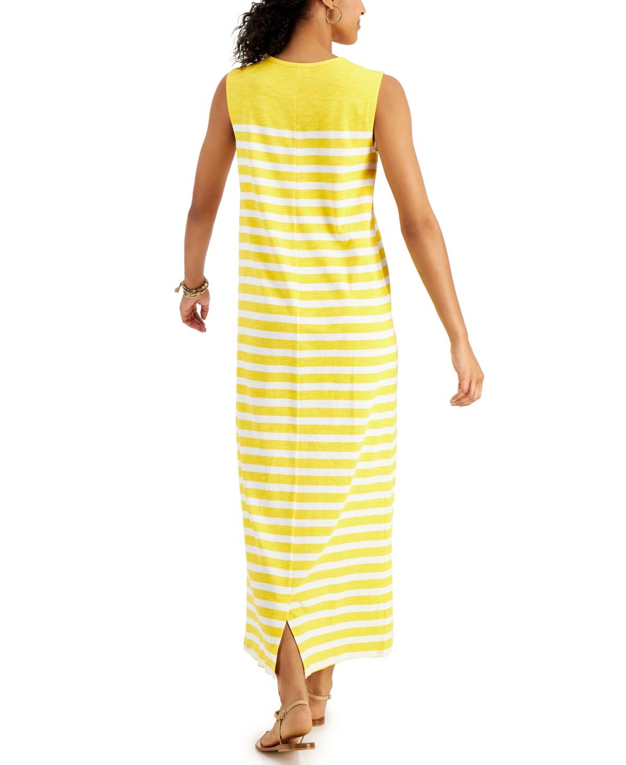 Women'S Style & Co | Cotton Striped Sleeveless Dress