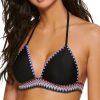 Juniors' Hula Honey | Juniors' Zig-Zag Zinc Triangle Bikini Top Black