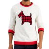 Men Charter Club | Plaid Dog Print Family Sweater Ravishing Red Combo