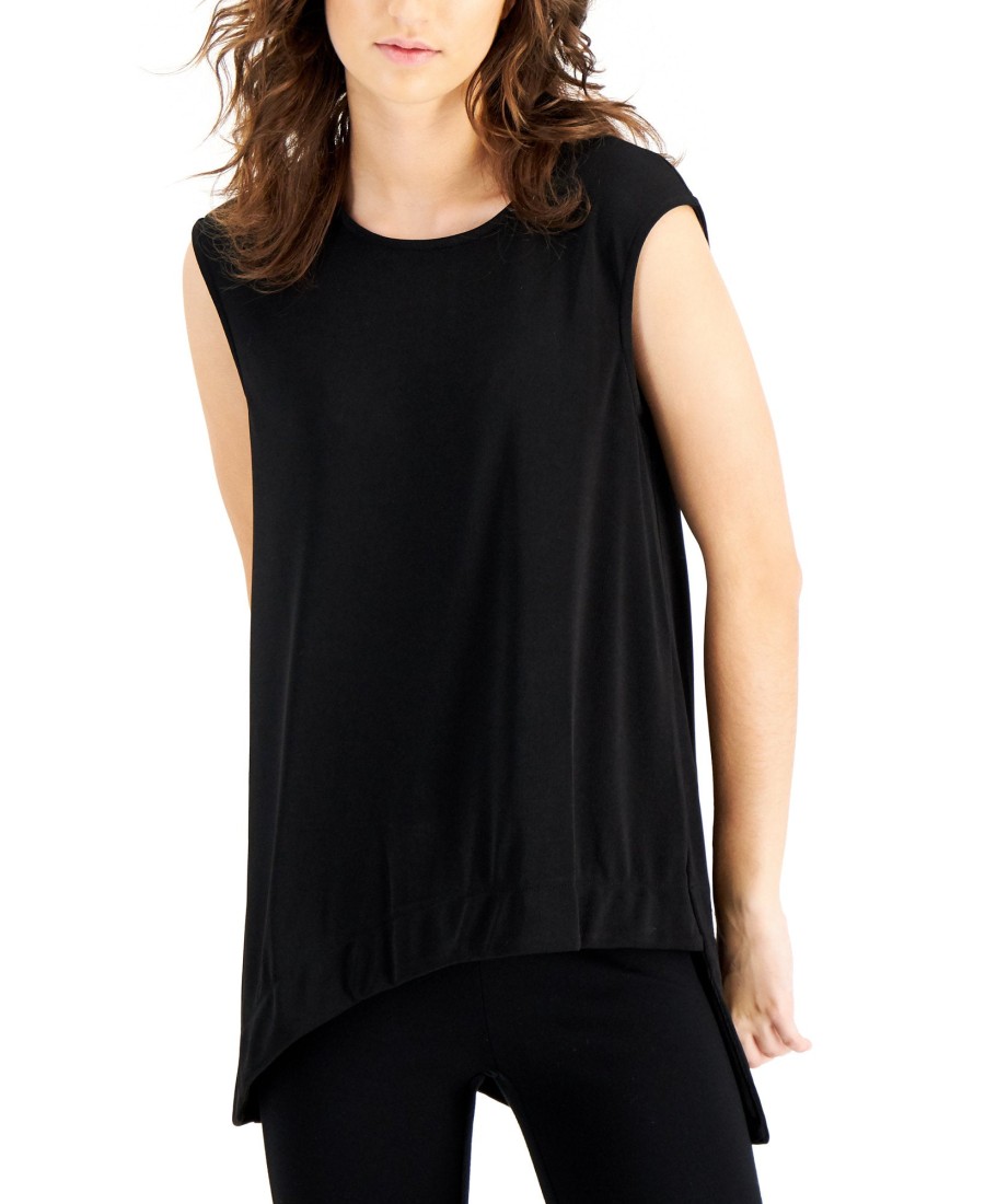 Juniors' Alfani | Asymmetrical Sleeveless Top Deep Black