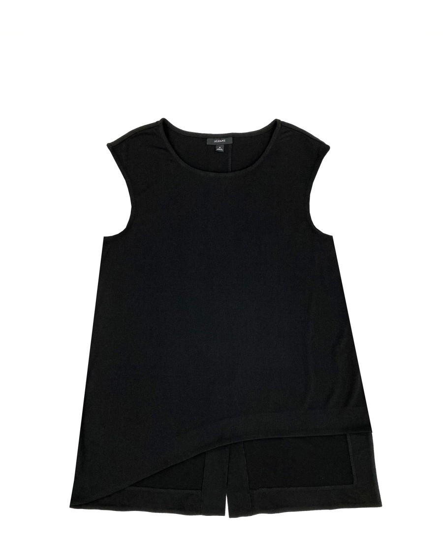 Juniors' Alfani | Asymmetrical Sleeveless Top Deep Black