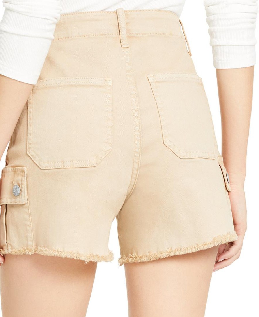 Women'S Vigoss Jeans | Raw-Edge High-Rise Cargo Shorts Beige