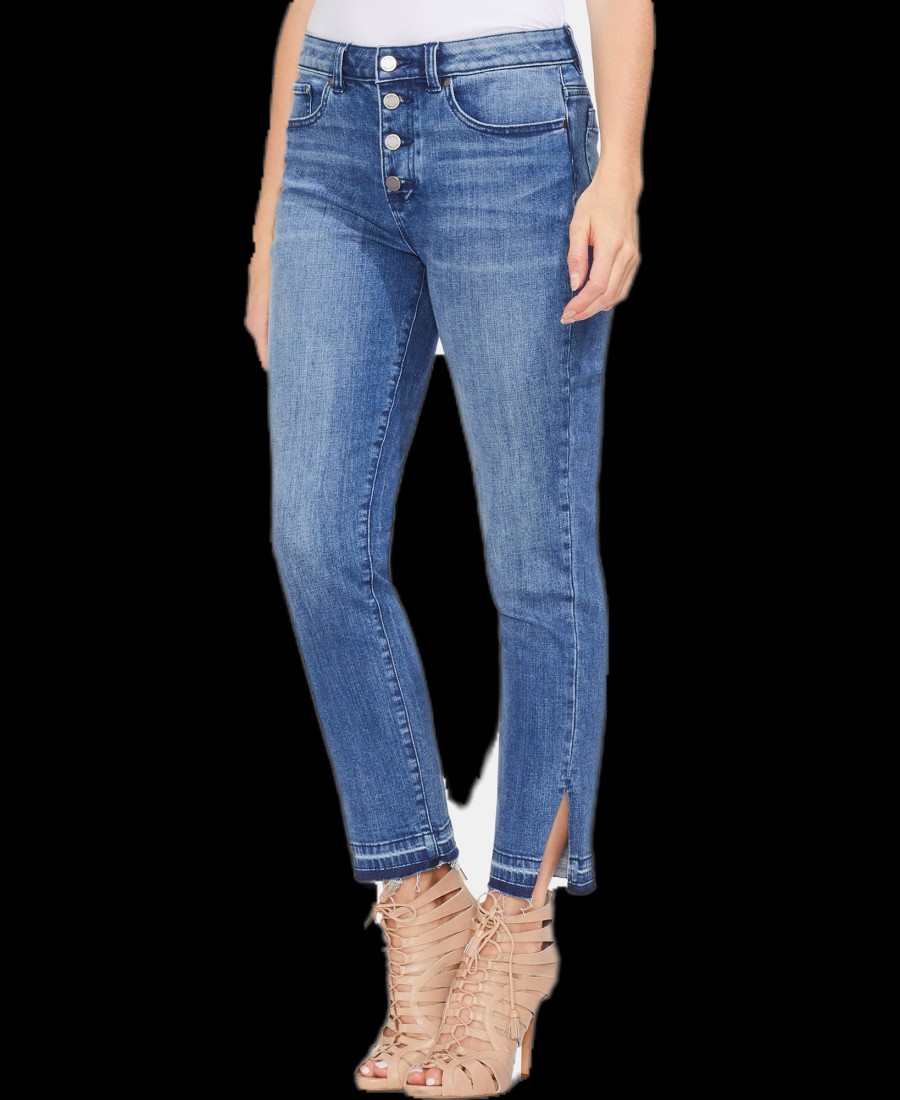 Women'S Vince Camuto | Button-Fly High-Rise Jeans Spectrum Blue