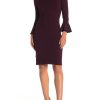 Women'S Calvin Klein | Contrast Trim Dress Burgandy