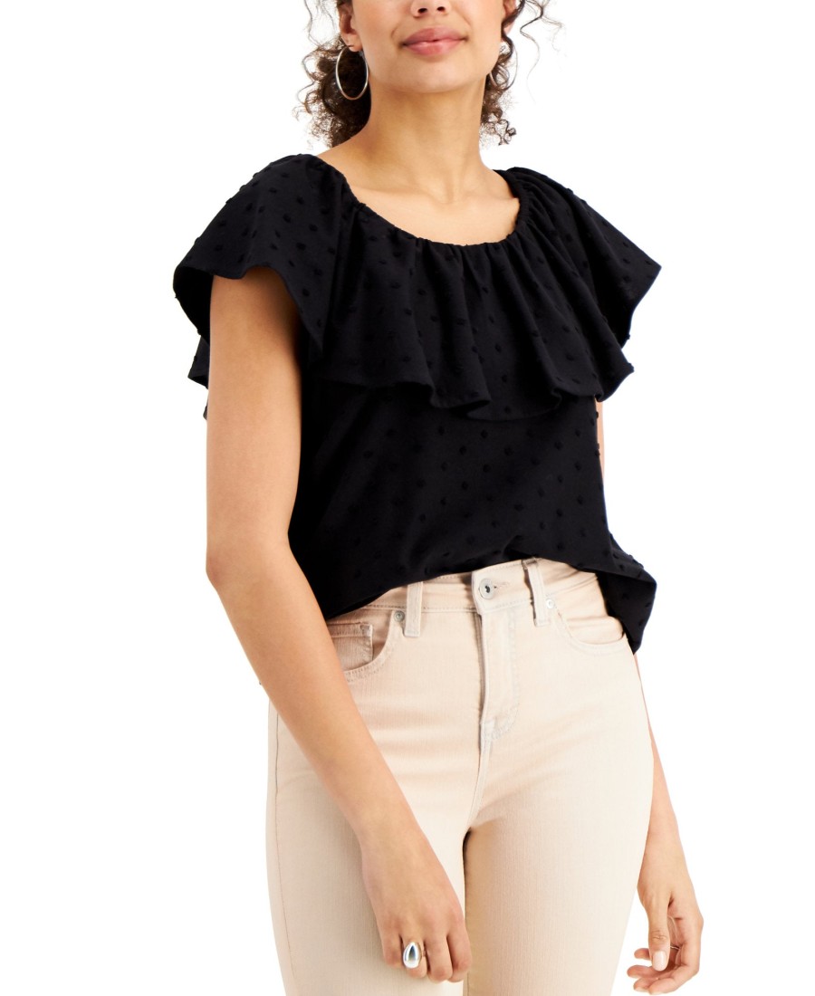 Women'S Style & Co | Ruffle-Neck Top