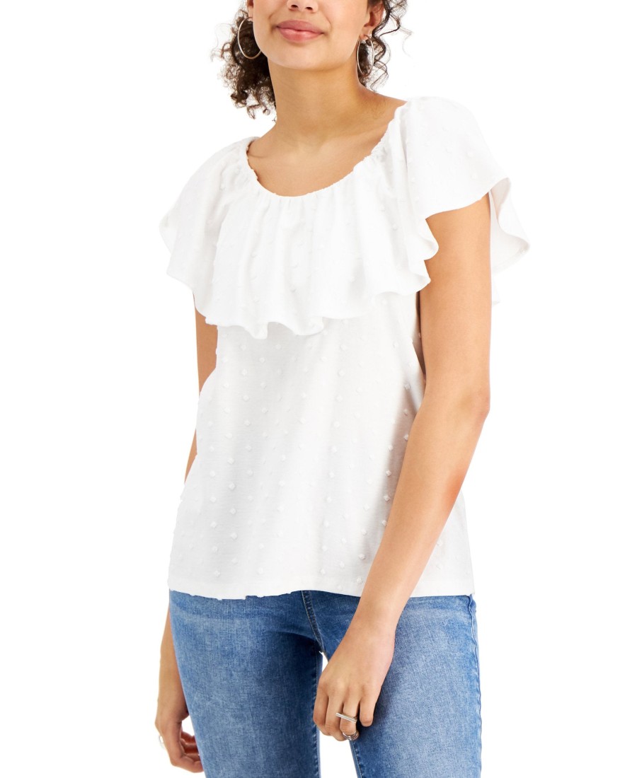 Women'S Style & Co | Ruffle-Neck Top