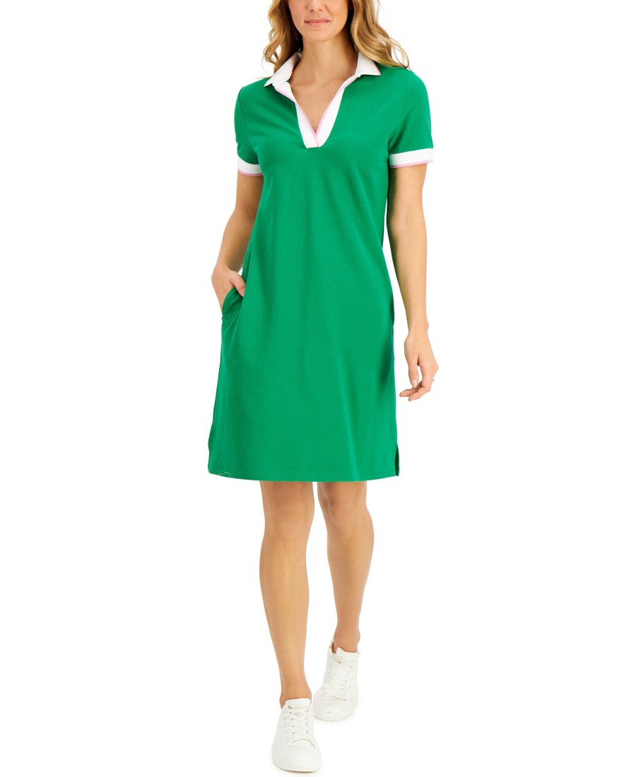 Women'S Charter Club | Cotton Collared Shirtdress