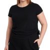 Women'S 1.STATE | Plus Side-Ruched T-Shirt Rich Black