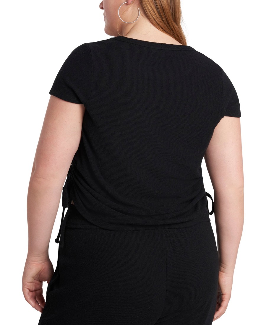 Women'S 1.STATE | Plus Side-Ruched T-Shirt Rich Black