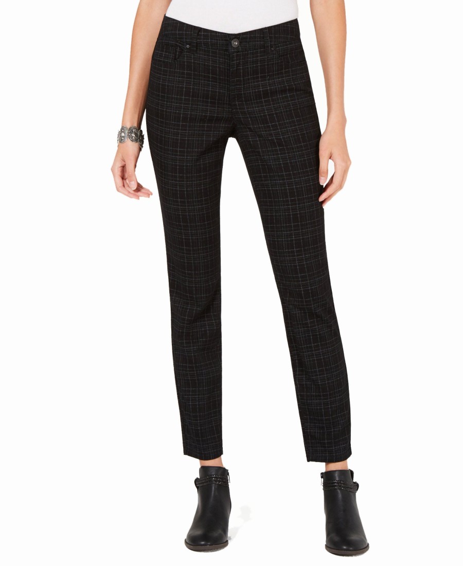 Women'S Style & Co | Curvy-Fit Skinny Printed Jeans Overcast Plaid