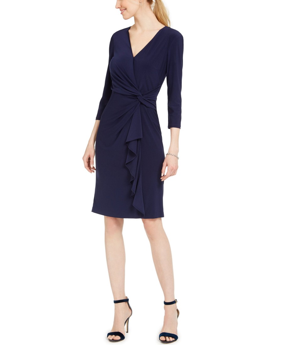 Women'S Jessica Howard | Ruched Jersey Dress Navy