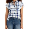 Women'S Style & Co | Plaid Camp Shirt Bright White