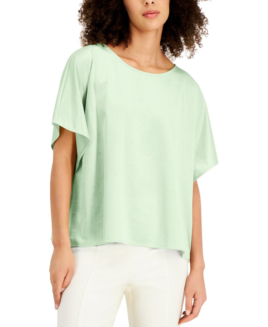 Juniors' Alfani | Draped-Sleeve Top