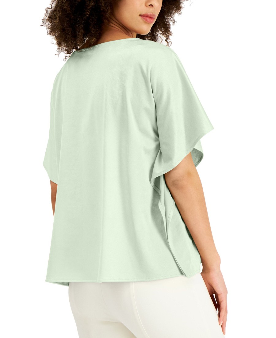 Juniors' Alfani | Draped-Sleeve Top