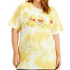 Women'S Love Tribe | Plus Trendy Tie-Dyed Cotton Graphic Print T-Shirt Honey Gold Cloud Wash