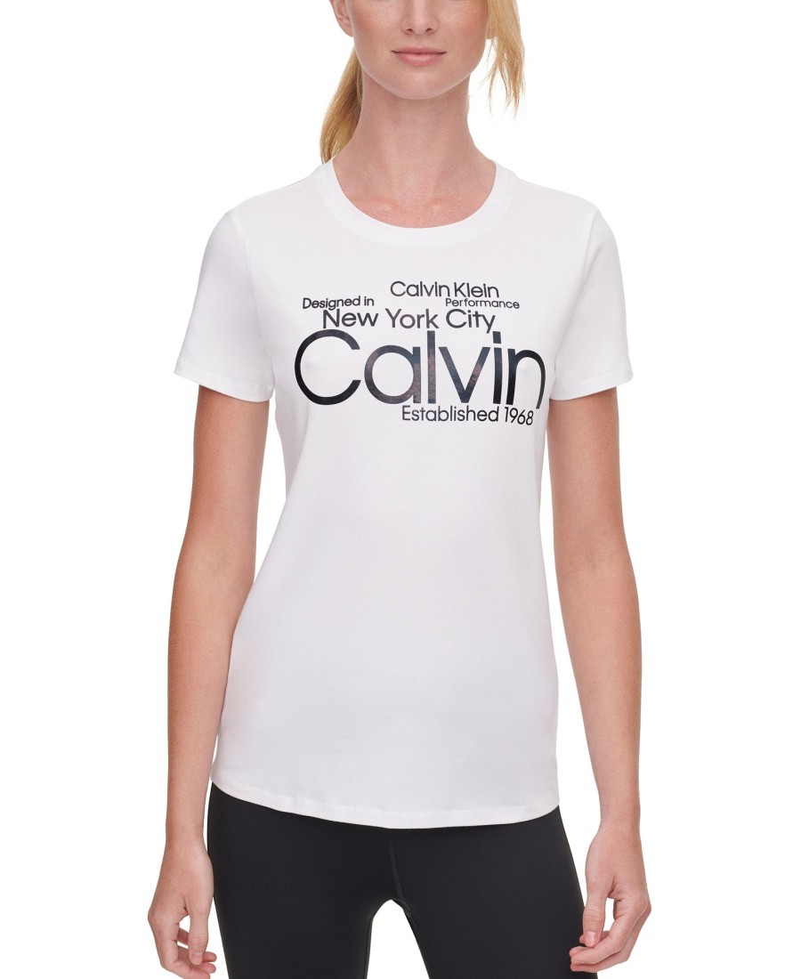 Women'S Calvin Klein | Cotton Logo T-Shirt White