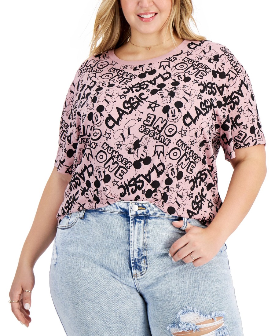 Women'S Freeze 24-7 | Plus Trendy Graphic Mickey T-Shirt Mauve