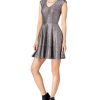 Women'S Bar III | Metallic Fit & Flare Dress Silver Grey