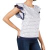 Women'S Maison Jules | Printed Flutter-Sleeve Top Bright White Combo