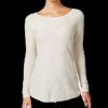 Women'S Charter Club | Metallic Jacquard Sweater Vintage Cream Combo